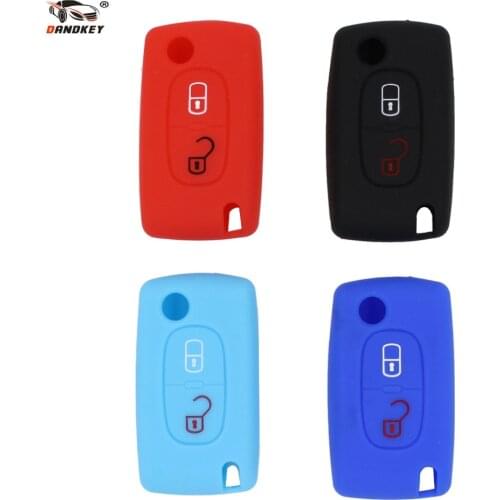 Dandkey Remote Car Fold Key Cover Case For Peugeot 208 207 3008 308 508 408 2008 407 307 206 For Citroen C2 2 Buttons