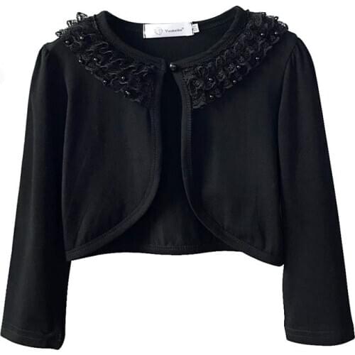 Kids spring girl cotton shawl coat baby lace sweet soft cotton shawl childrens new dress jacket