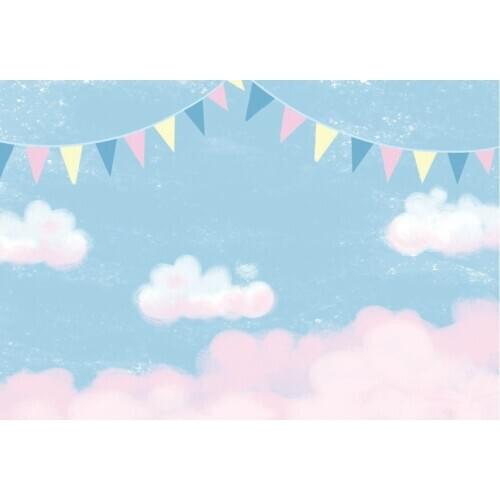 Baby Shower Cartoon Printing Backdrop Party Room Decor Photo Booth Studio Prop