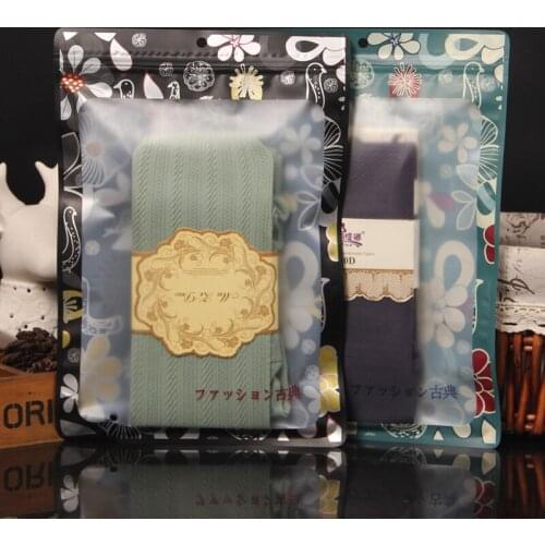 Ferimo 50pcs Clothes pants socks underwear packaging storage bags zip lock bag plastic seal sealing translucent flower package