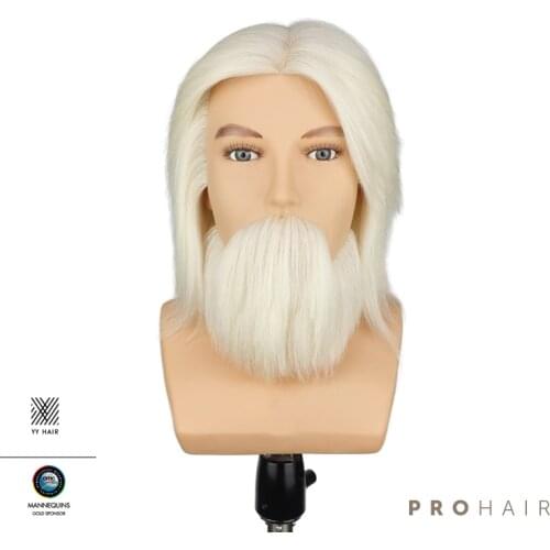 Mannequin-Head with shoulder Mannequin 17CM 100% White Goat Hair Doll Head Wig Head for styling