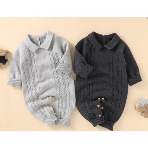 Excellence Bag Store 2021 Winter Autumn New Baby Clothing Fashion Infant Lapel Clothes Newborn Jumpsuit Long Sleeve Baby Romper