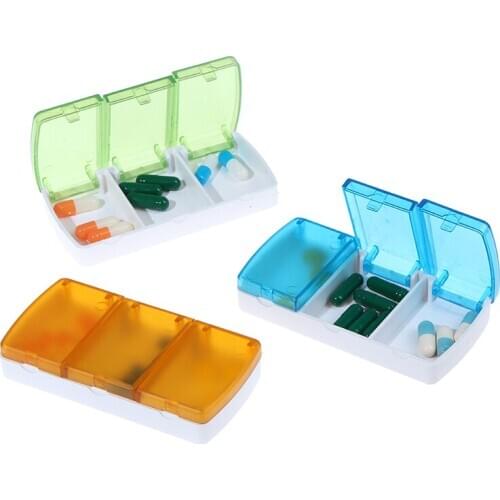 1PCS 3 Grids Pill Box Case Pills Organizer Case Portable Travel Medical Drugs Tablet Storage Container Medicine Box