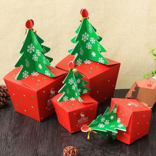 Creative Christmas candy box ping an fruit packaging box wholesale custom Christmas Eve gift box carton small size 16x8x6.5cm