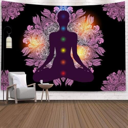 Mandala, India Sun Moon Tree Meditation Psychedelic Wall cloth beach towel wall blanket Bedroom decoration