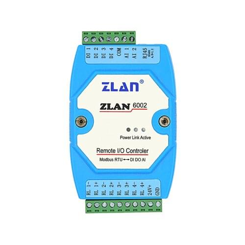 ZLAN6002 RS485 modbus RTU I/O module Digital input output Analog Remote Control switch remote I/O controller