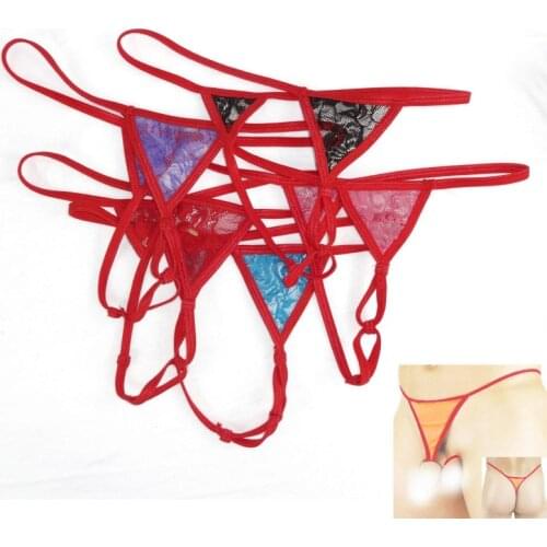 Mens Mini pouch string thong Double loops Funny G2891
