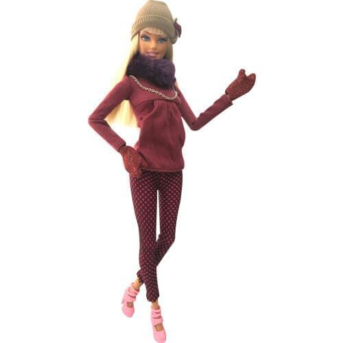 NK One Set Doll Patrician Outfits Fashion Coat Shoe Bag Handmade Clothes For Barbie Doll Girl Best Gift Baby Toys 006A