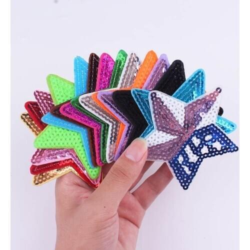 10pcs/lot Cartoon Star Patches On Clothes Sequins Patch Iron On Patches For Clothing Stickers Applique Jean Bags Badges