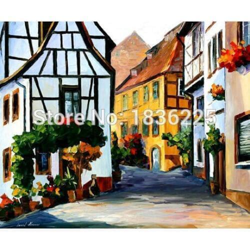 Wall decor beautiful painted canvas modern paintings with a knife oil paintings paris street scenes interior decoration