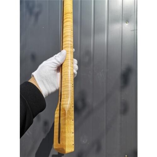 New yellow Electric guitar neck 21 fret 25.5'' maple made and maple Guitar Fretboard #47