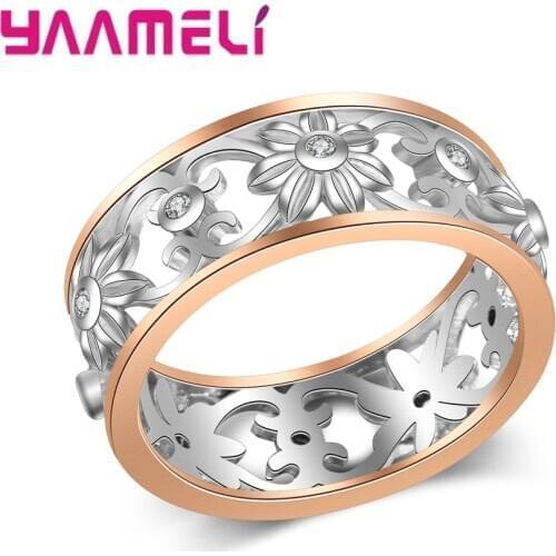 New fashion wedding rings Lucky Ring Clear CZ 925 Sterling Silver Ring korean version Elegant and generous