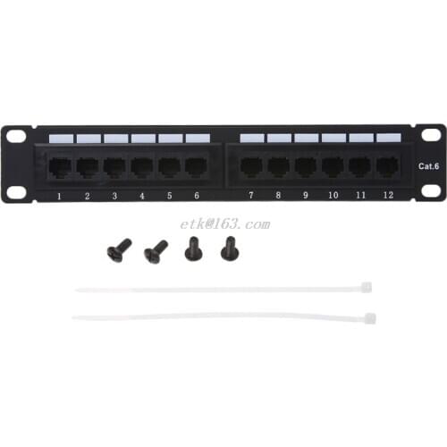 New Cat6/Cat5e 12 Port RJ45 Patch Panel UTP LAN Network Adapter Cable Connector hot