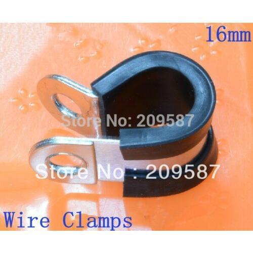 10pcs 16mm Zinc Plated Rubber Insulated Cushinoned Cable Wire Fuel Clamps Clips
