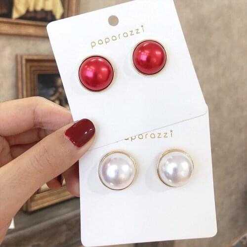 Vintage S925 Silver Needle Golden Disc Semicircle Pearl Pierced Earrings Stud Earrings for Women Piercing Earings Jewelry