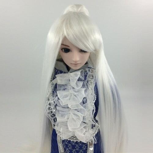BJD sd 1/3 1/4 1/6 mens uncle antique hair high temperature fiber wig set with tiger clip and horsetail doll wig