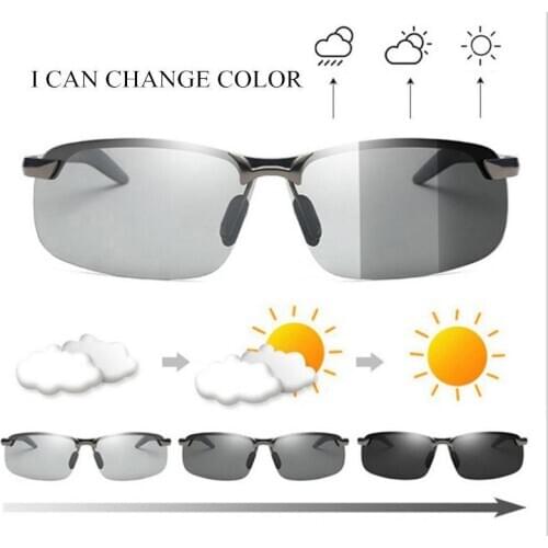 Classic Photochromic Driving Sunglasses Men Brand vintag Polarized Chameleon Discoloration Sun glasses men Anti-glare Goggles
