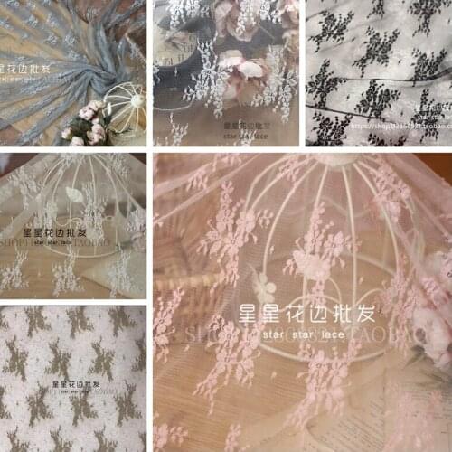 Sewing Fabric Tutu Floral Mesh Fabric Stretch Lace Fabric DIY Childrens Bottoming Shirt Dress Curtain Wedding Background Fabric