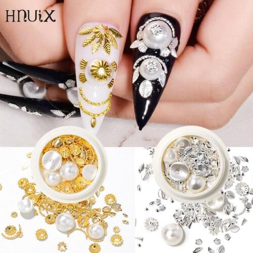 HNUIX Nail Art Decorations DIY Colorful Rhinestones Nails Accessories Crystals Pearl Nails Charm Jewelry Stones Manicure Tool
