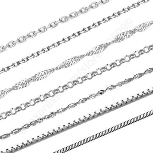 Top Quality Free Fast Shipping 20Pcs Mix 10 Kinds 18" 925 Sterling Silver Jewelry Link Necklace Chains With Lobster Clasps