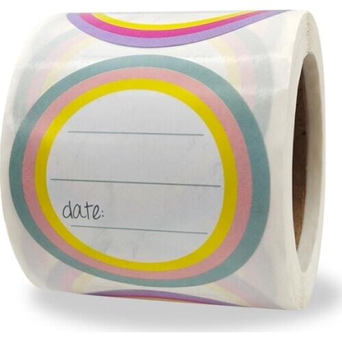 XL Size 2inch/5cm Color Date Content Kitchen Fridge Reminder Label Food Storage Tag Sticker for Jars Bottle Refrigerator Freezer