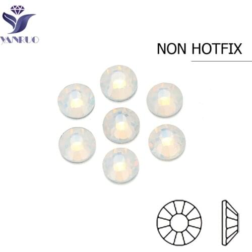 2000NoHF White Opal Strass All Sizes on Nails Crystal rhinestone Non Hotfix For Phone / Shoes / Bag DIY Decorations