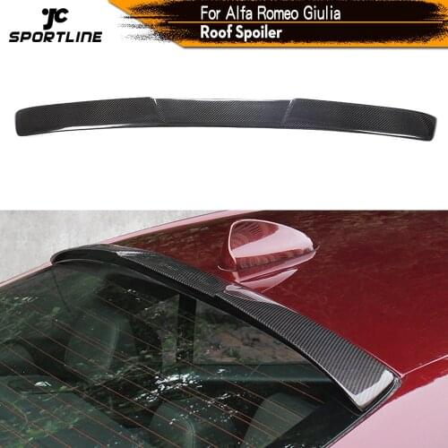 Rear Roof Spoiler for Alfa Romeo Giulia 2017 2018 Carbon Fiber Rear Roof Spoiler Window Wing Lip Lid Sticker