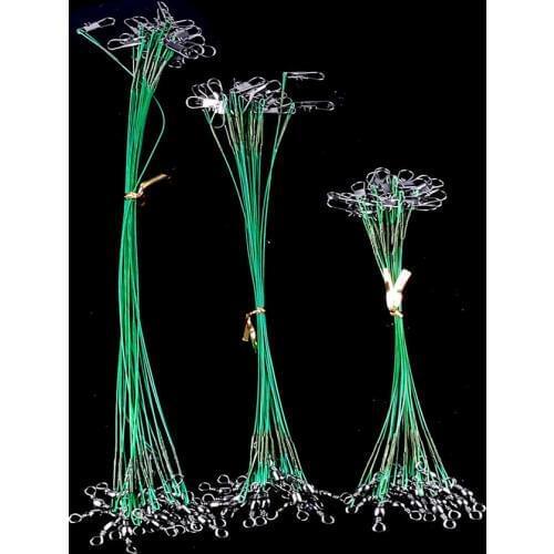 2017 New 60PCS/lot 15CM, 20CM, 25CM Fishing Lure Fishing Line Steel Wire Leader Swivel Tackle Spinner Shark Spinning Peche