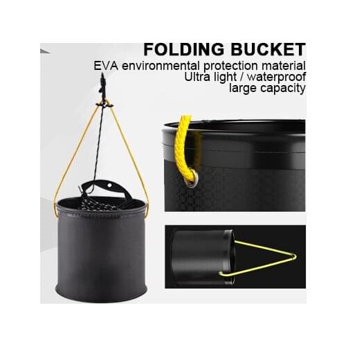 4.6 Meters Outdoor Fishing Bucket Folding Fishing Bucket Portable Camping Hiking Bucket Fishing Bucket Bags Fishing Accessories
