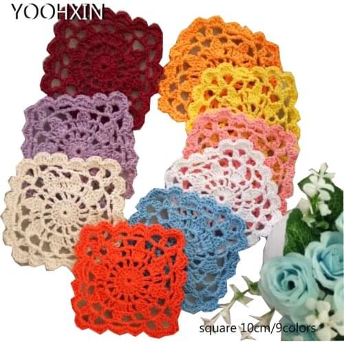 5pcs Luxury cotton placemat cup coaster mug kitchen Christmas table place mat cloth lace Crochet tea coffee doily dish pan pad