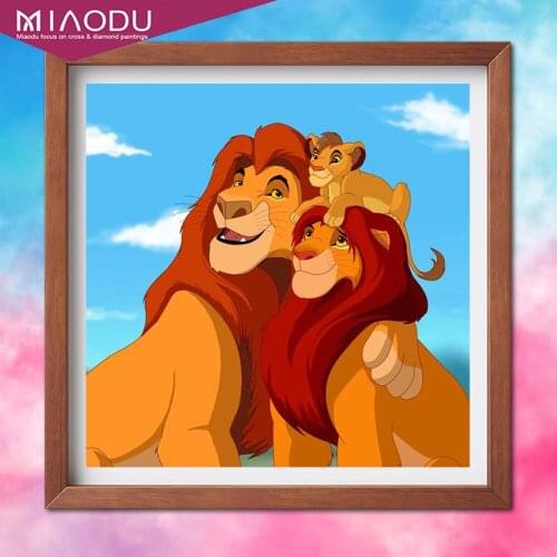 Disney 5D DIY Diamond Painting Lion King Simba Family Diamond Embroidery Painting Childrens Handmade Home Decor Gift