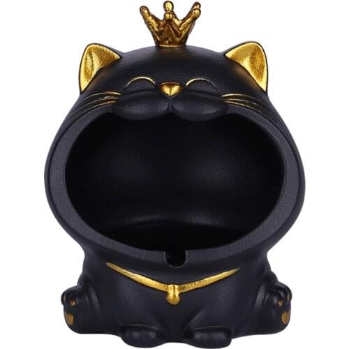 Home Cartoon Cat Ashtray Cute Creative Car Anti Fly Ash Ashtray Large Capacity Living Room Desktop Decoration Gift