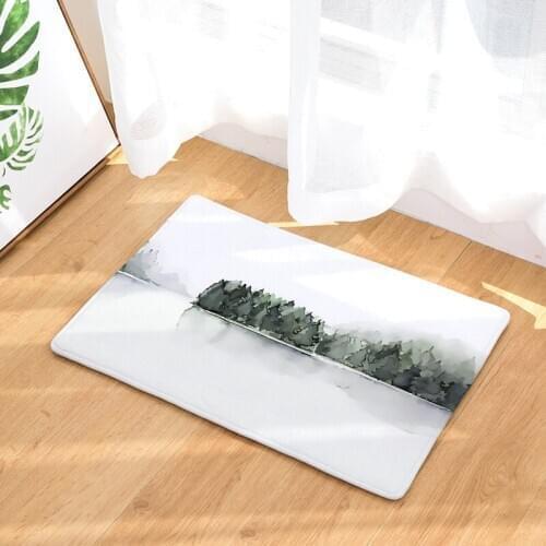 Home decoration oil painting plant digital printing flannel mat door mat bathroom absorbent non-slip mat carpet area rug
