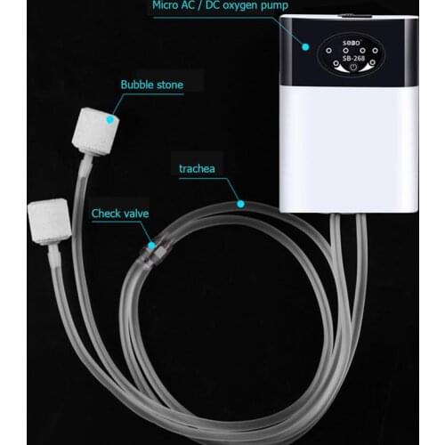 Dual-Purpose Oxygen Pump Practical USB Charging Portable Exhaust Air Stone Ultra Silent Air Compressor for Fish Tank Aquarium