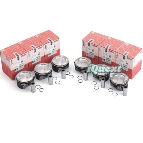 6x Pistons Rings Set Φ88mm 2760300700 for Mercedes-Benz W205 W212 X166 C43 E400 M276 3.0L 2996CC V6 DOHC Turbocharged Engine