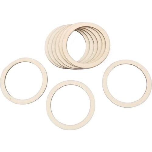 50pcs 2cm Unfinished Wooden Round Rings Circles Wood Cutouts for DIY Art Crafts Ornaments Home Decoration