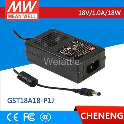 MEAN WELL original GST18A18-P1J 18V 1A meanwell GST18A 18V 18W AC-DC High Reliability Industrial Adaptor