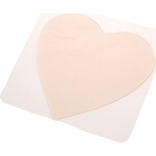 Reusable Women Skin Care Body Chest Anti Wrinkle Pads Heart Shaped Invisible Pads Skin Color Silicone