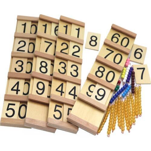 Montessori Mathematics Childrens Preschool Education Digital Cognitive Learning Toy Wood Intelligence Enlightenment 3-6 Years