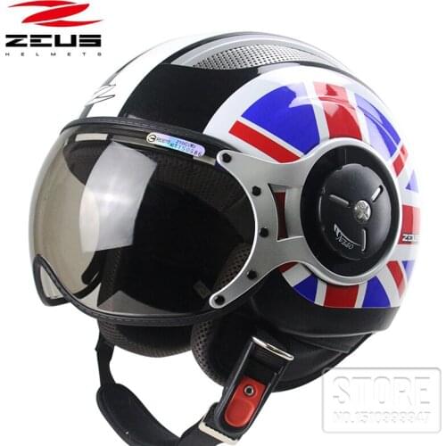 ZEUS Motorcycle Jet retro 3/4 half helmet DOT ece approved 218C Capacete Casco Motorbike 4 seasons vintage retro helmet