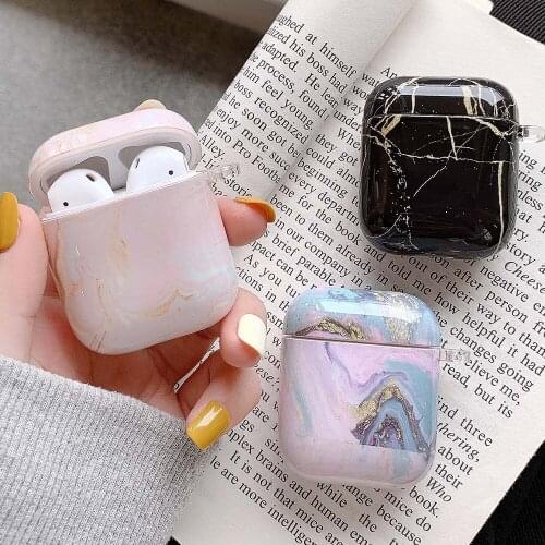 Marble Earphone Case For AirPods 2 Pro 1 Cases Cute Hard PC Wireless Charging Box Protective Cover for AirPod 2 3 Air Pods Coque