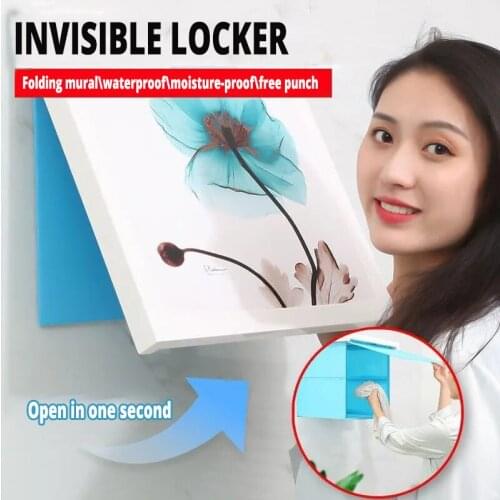 Bathroom Storage Box Plastic Bathroom Clothes Shelf Wall Mount Water Proof Bathroom Collapsible Home Art Decoration Picture