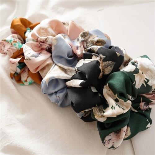 New Style Fashion Korean Women Floral Elastic Hairbands Girls Sweet Color Hair Rings Cute Retro Hair Roop Ties For Women