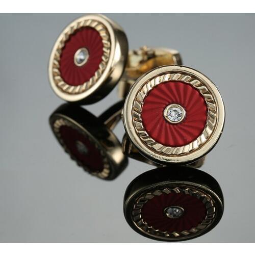 New Luxury Fashion Designer Drop ship gold round Cufflinks High Quality Gemelos links Wholesale French Shirt Cuff links