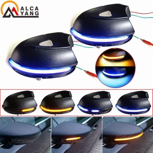 BLUE upgrade!! For VW Scirocco MK3 Passat B7 CC Side Mirror indicator dynamic blinker scroll LED Turn Signal Light
