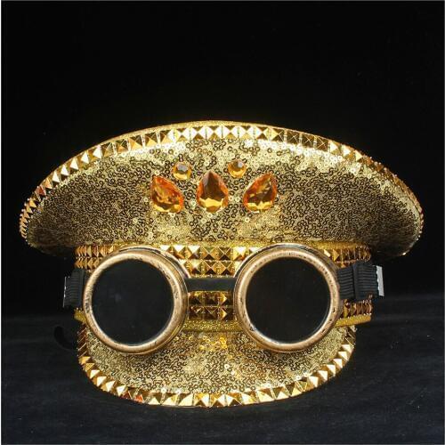 Steampunk Authentic Men Women Cotton Police Hat With Metal Classes Performance Military Hat Captain Hat 3 Size