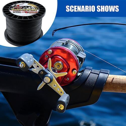 Braided fishing line 8 strands 8-300LBS never faded black long line 1500M 2000M pe braided wires thread fishing takle online