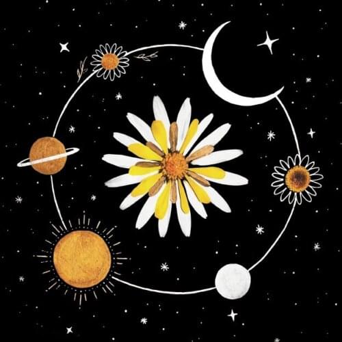 Sunflower Starry Galaxy moon Accessories for garment decoration Thermal transfer applique DIY personality patch iron on clothing