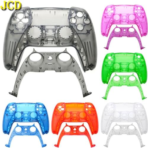 JCD Transparent Clear Plastic Skin Shell Case For PS5 Console Gamepad Front Back Cover For Sony PS5 Controller Handle Joystick