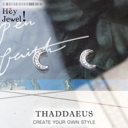 Ear Studs Crescen Moon,Europe Timeless Jewerly For Women,2020 Summer New Trendy Symbolic Motif Gift in 925 Sterling Silver
